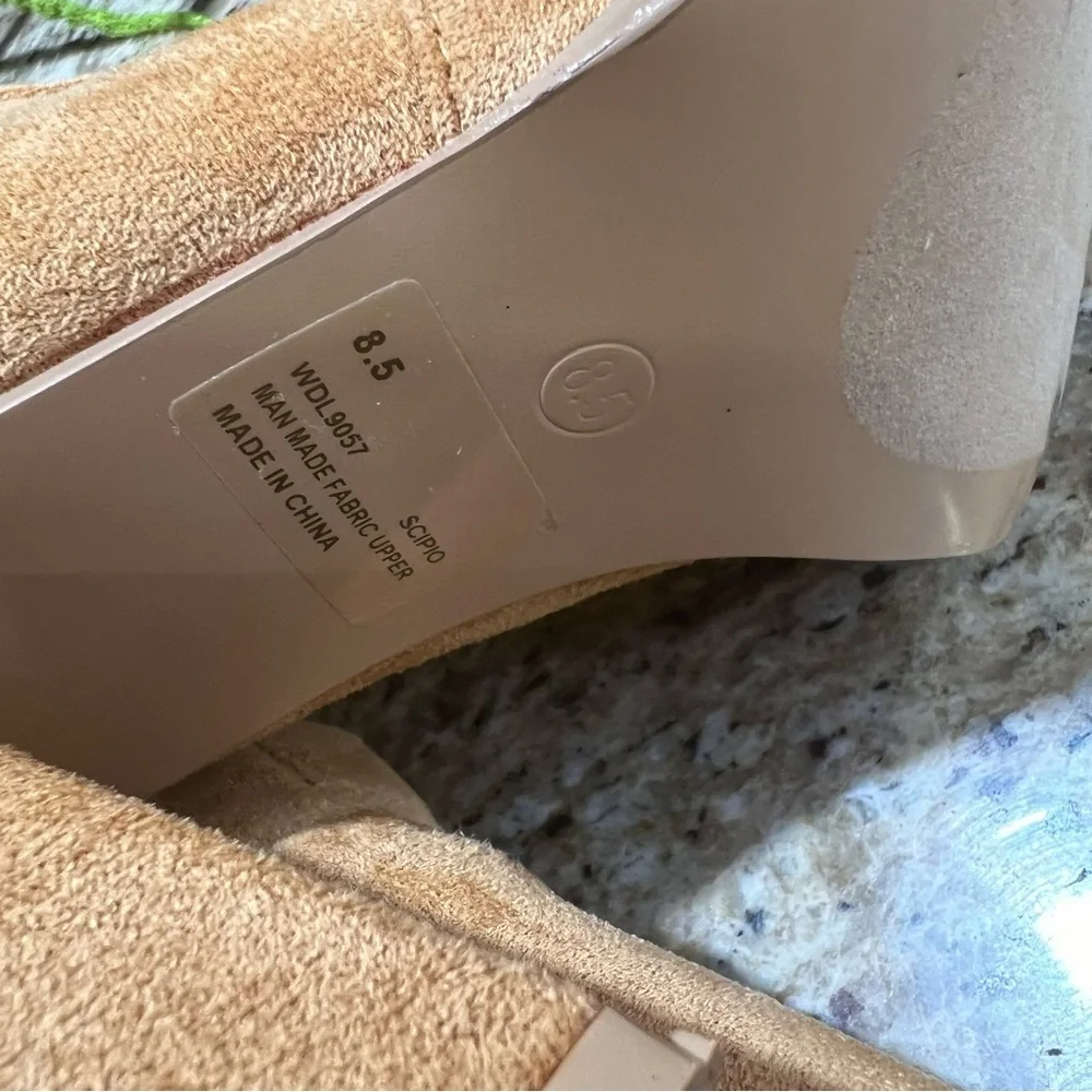Cape Robbin Tan Over The Knee Pointed Heel Triangle Block Heel 8.5